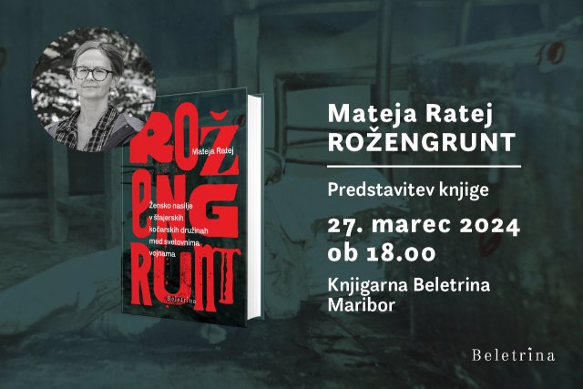 Naslovnica: Predstavitev knjige  Rožengrunt Mateje Ratej