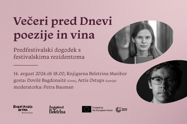 Naslovnica: V Knjigarni Beletrina Maribor se predstavljata rezidenta Dnevov poezije in vina
