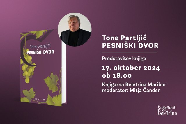 Naslovnica: Predstavitev romana Pesniški Dvor Toneta Partljiča v Mariboru