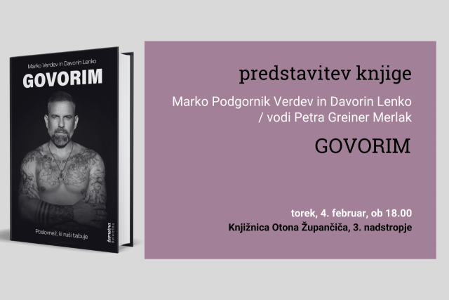 Naslovnica: Predstavitev knjige Govorim