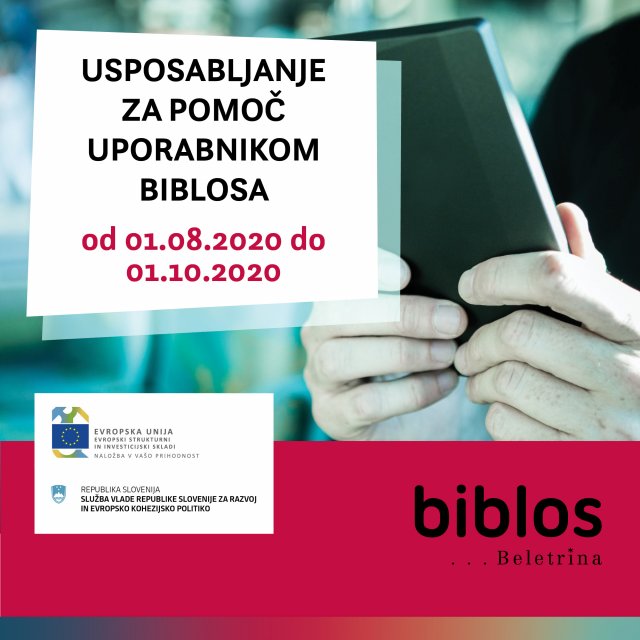 Naslovnica: Usposabljanje za pomoč Biblosovim uporabnikom