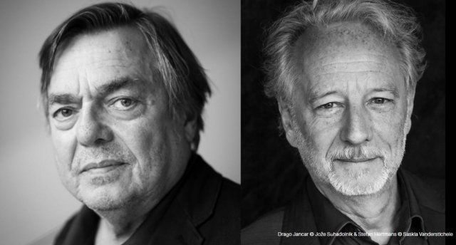Naslovnica: Drago Jančar in Stefan Hermans v bruseljskem Bozarju