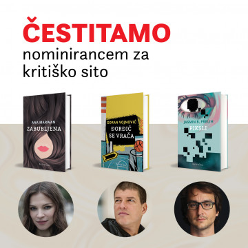 Naslovnica: Za nagrado kritiško sito so nominirani trije Beletrinini romani