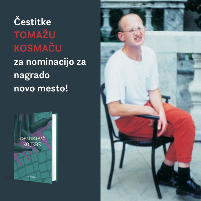 Naslovnica: Tomaž Kosmač nominiran za nagrado novo mesto