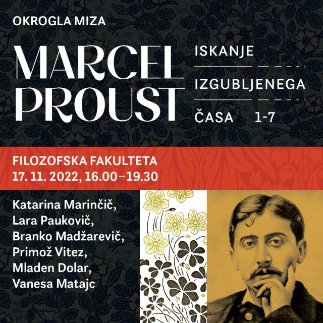 Naslovnica: Okrogla miza ob izidu cikla Iskanje izgubljenega časa Marcela Prousta