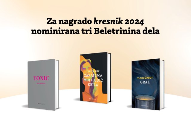 Naslovnica: V izboru za kresnika tri Beletrinina dela
