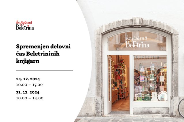 Naslovnica: Spremenjen delovni čas Beletrininih knjigarn